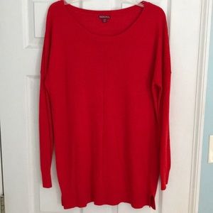 Merona tunic length red sweater size L